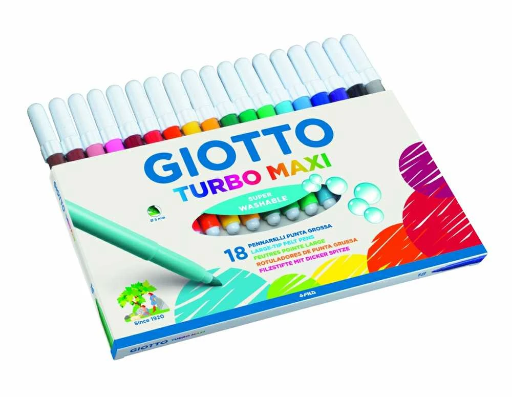 Flomasteriai Fila Giotto Turbo Maxi, 18 spalvų