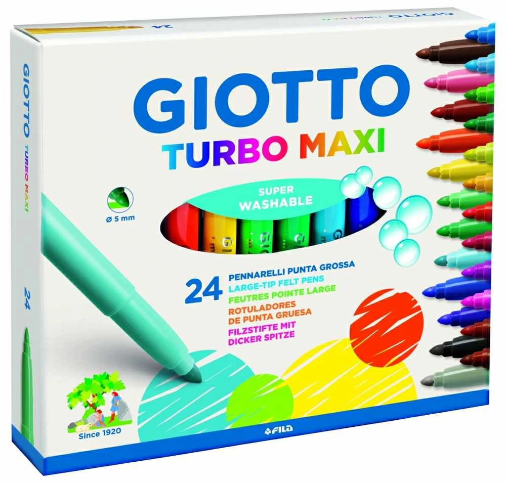 Flomasteriai Fila Giotto Turbo Maxi, 24 spalvos