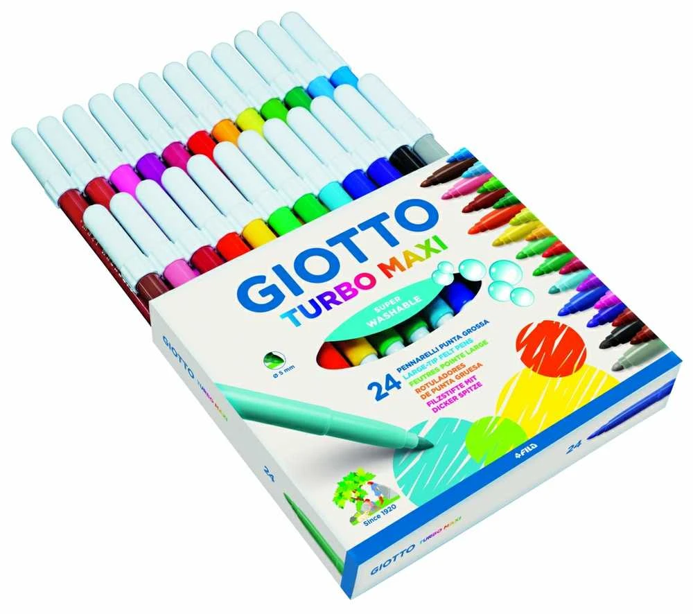 Flomasteriai Fila Giotto Turbo Maxi, 24 spalvos