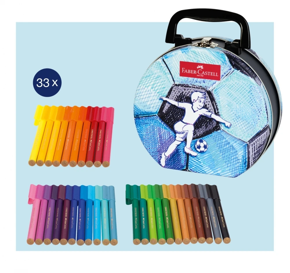 Flomasterių rinkinys Faber-Castell 33 spalvų, futbolas