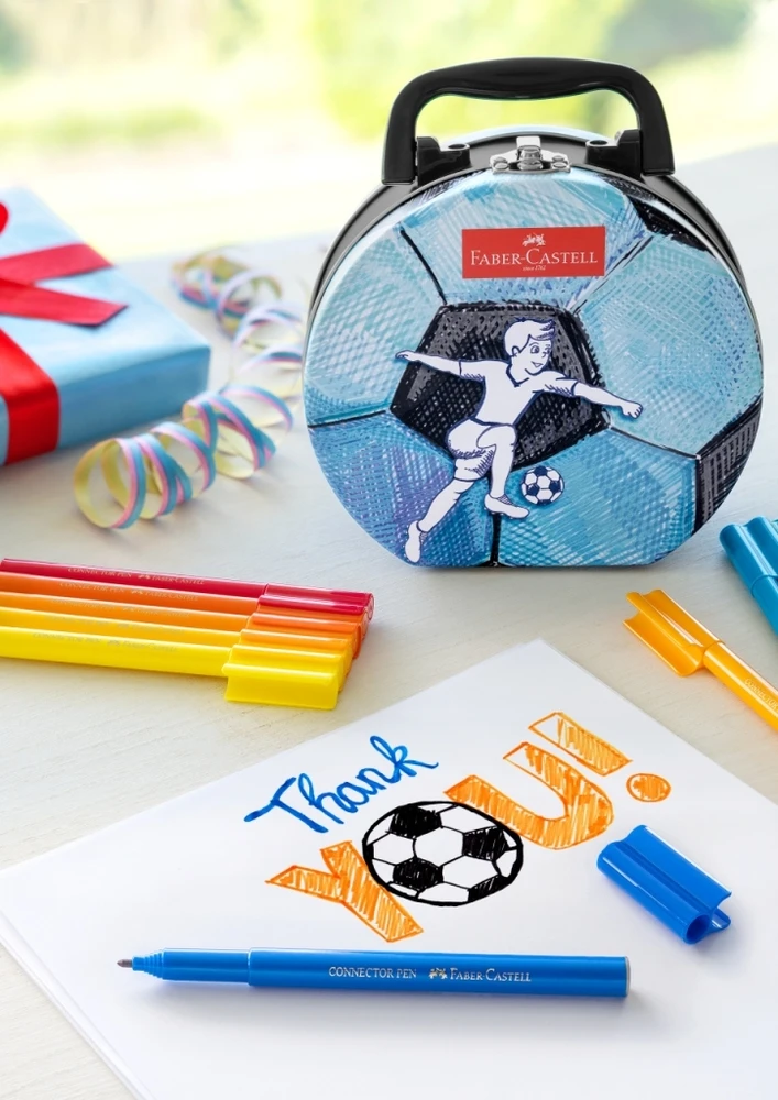Flomasterių rinkinys Faber-Castell 33 spalvų, futbolas