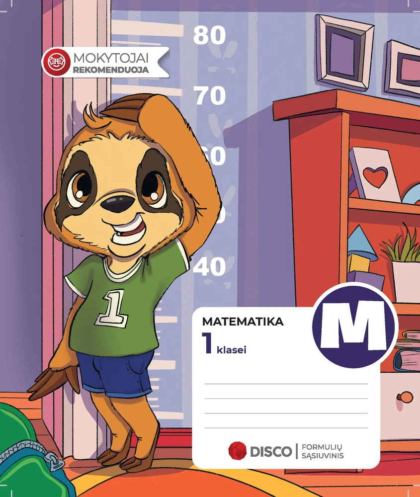 DISCO Formulių sąsiuvinis pradinukams (1 klasė), Matematika, 14 lapų, langeliais
