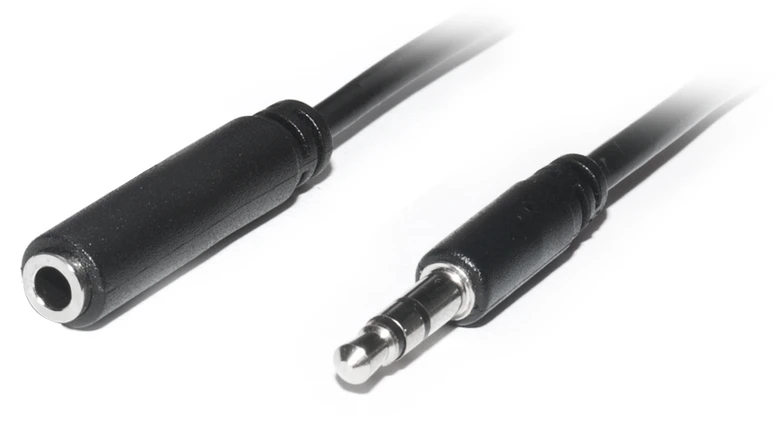 Garso kabelis REAL-EL Audio Pro 3,5 mm (vyriškas) – 3,5 mm (moteriškas), 1 m, juodas