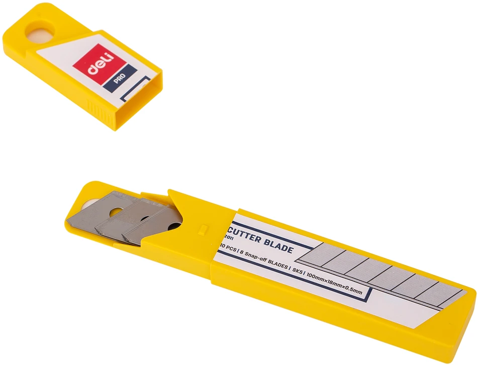 Geležtės kanceliariniam peiliukui DELI 18mm SK5, 10 vnt/pak