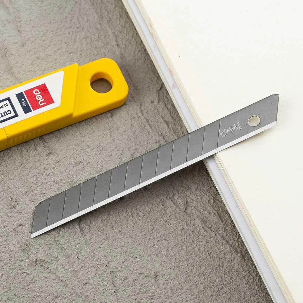 Geležtės kanceliariniam peiliukui DELI 9mm SK5, 10 vnt/pak