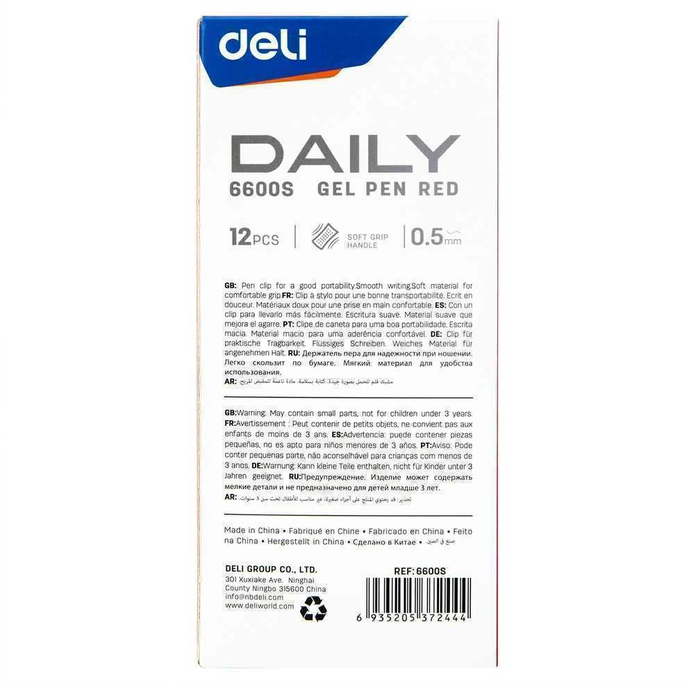 Gelinis rašiklis DELI Daily 0.5mm raudonas