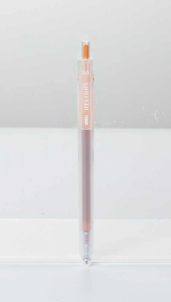 Gelinis rašiklis Deli Delight, 0,5 mm, oranžinės spalvos