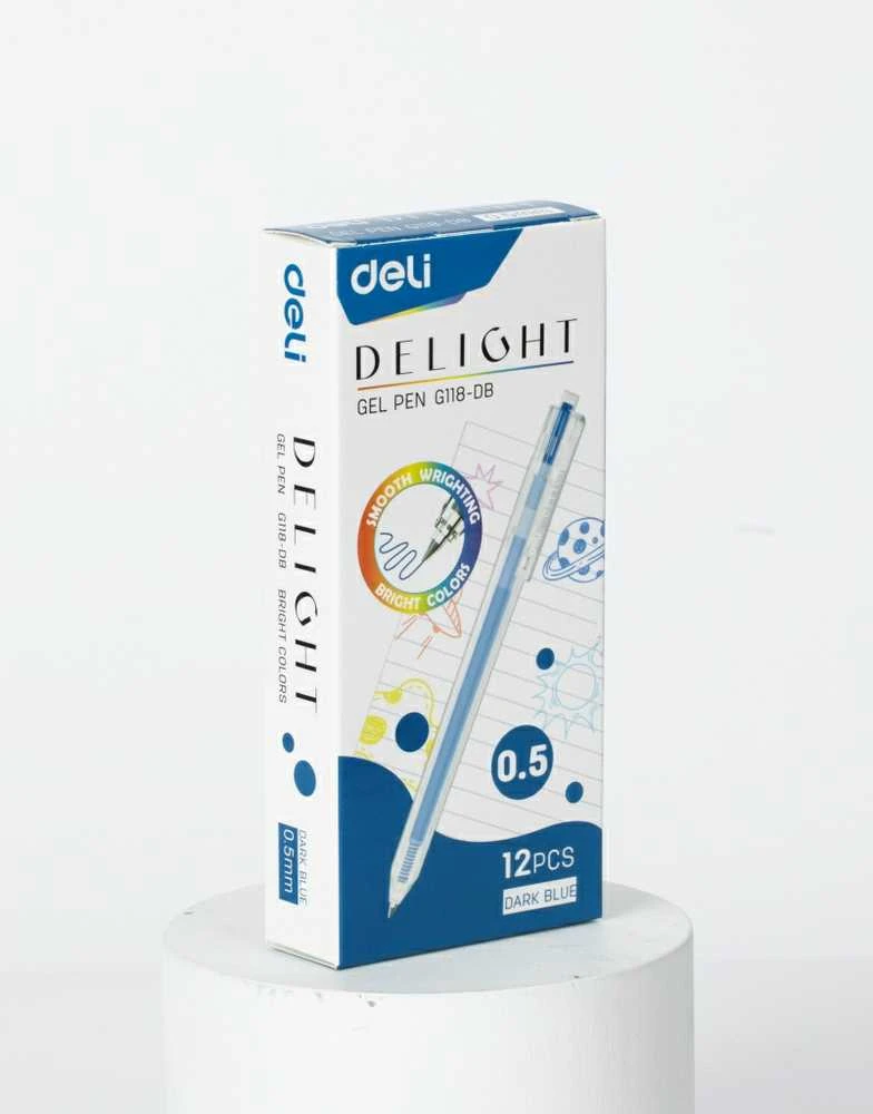 Gelinis rašiklis Deli Delight 0,5 mm tamsiai mėlynas