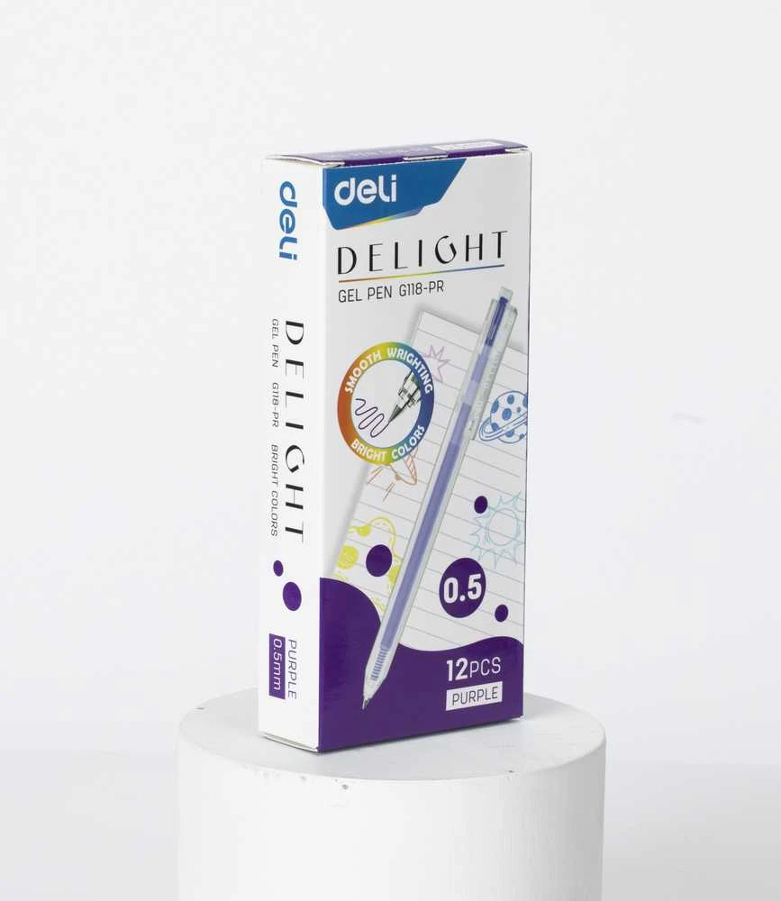 Gelinis rašiklis Deli Delight, 0,5 mm, violetinės spalvos