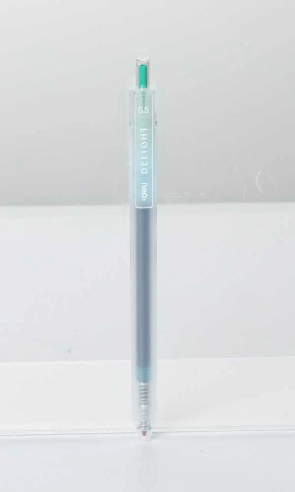 Gelinis rašiklis Deli Delight, 0,5 mm, žalios spalvos