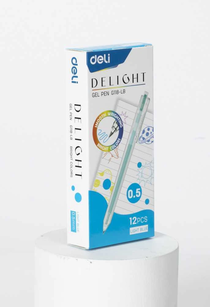 Gelinis rašiklis Deli Delight 0,5 mm,šviesiai mėlynos spalvos