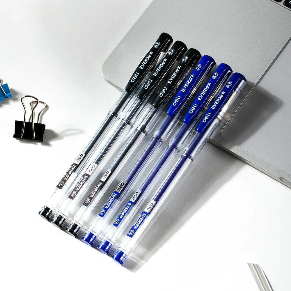 Gelinis rašiklis Deli Every 0.5 mm juodos spalvos