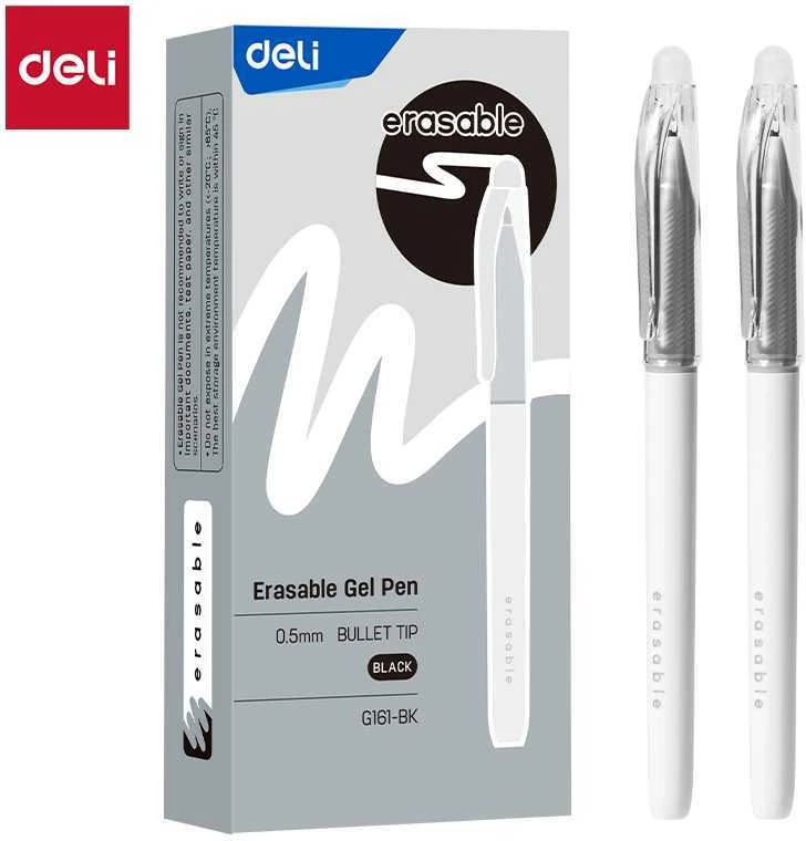 Gelinis rašiklis Deli, G161, 0.5 mm, nutrinamas, juodos spalvos
