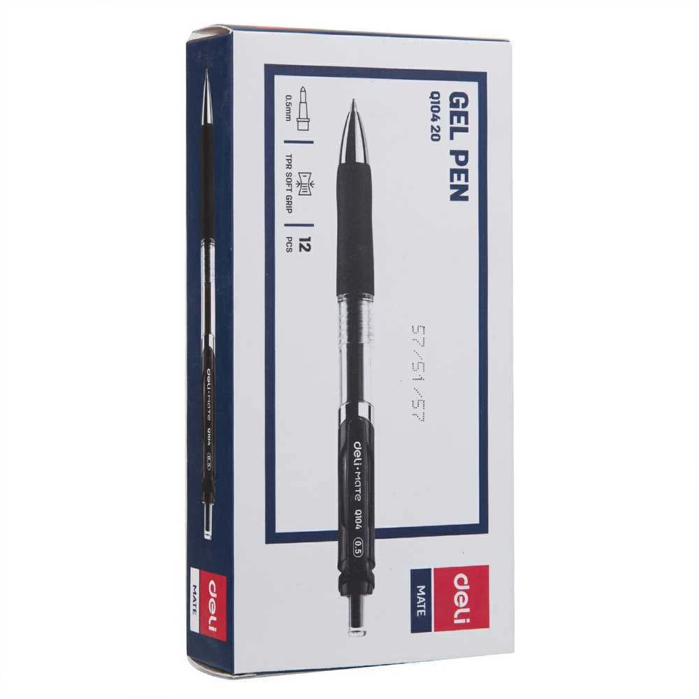 Gelinis rašiklis Deli Q10420 0.5mm, juodos spalvos