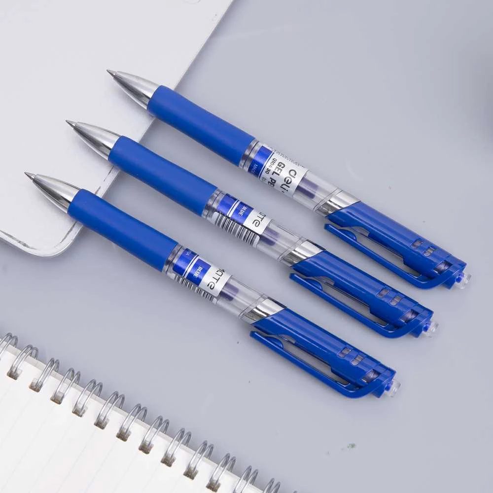 Gelinis rašiklis Deli Q10430, 0.5 mm mėlynos spalvos