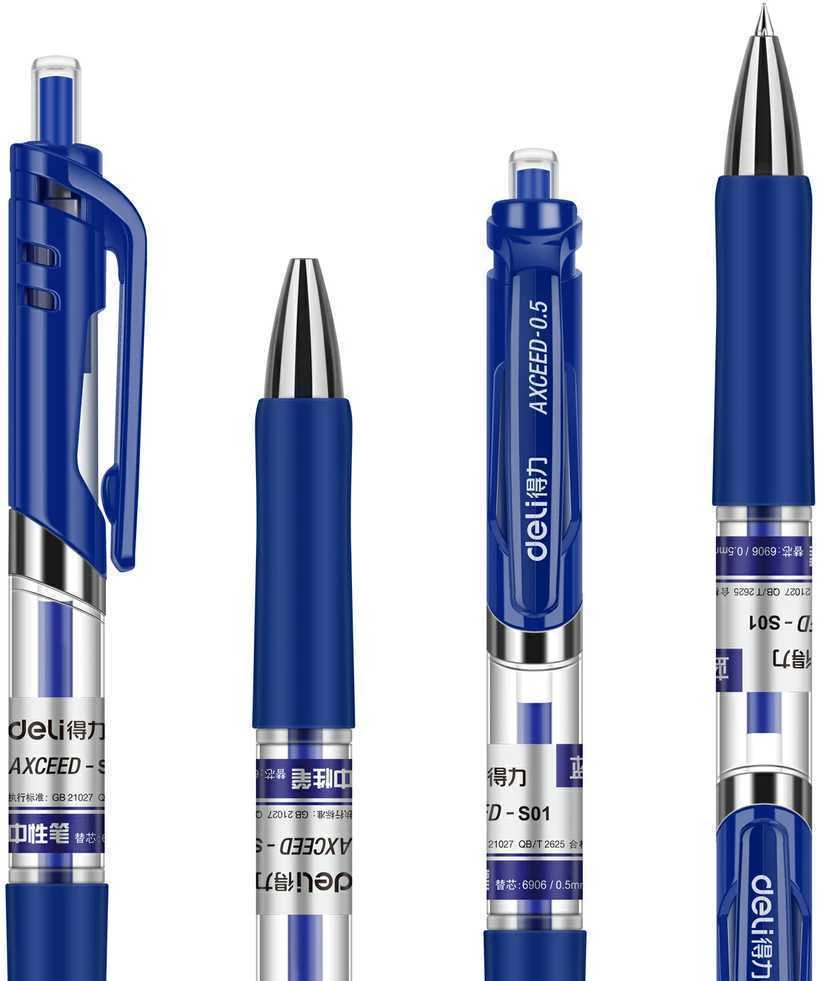 Gelinis rašiklis Deli S01 0.5mm mėlynas