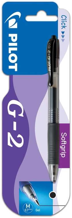 Pilot Pen Automatinis rašiklis Pilot G-2 0,7 mm, juodos spalvos, 1 vnt, blisteryje