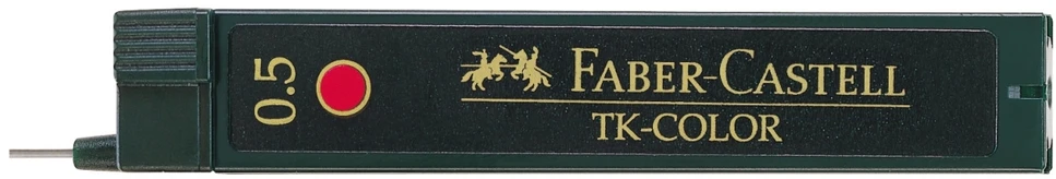 Grafitai Faber-Castell Color, 0,5mm., raudonos spalvos, 12 vnt