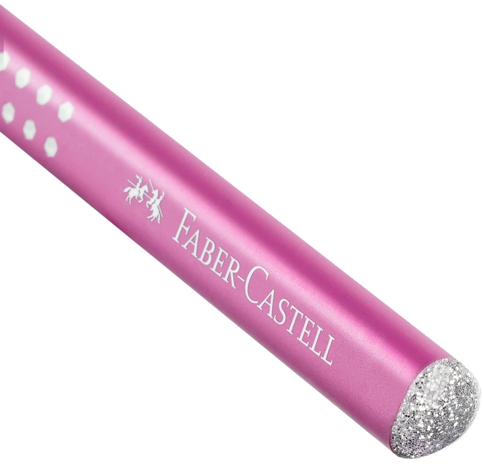 Grafitinis pieštukas Faber-Castell Jumbo Sparkle, rožinės spalvos
