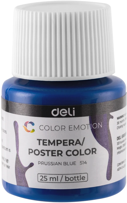 Guašas DELI, 12 spalvų po 25ml