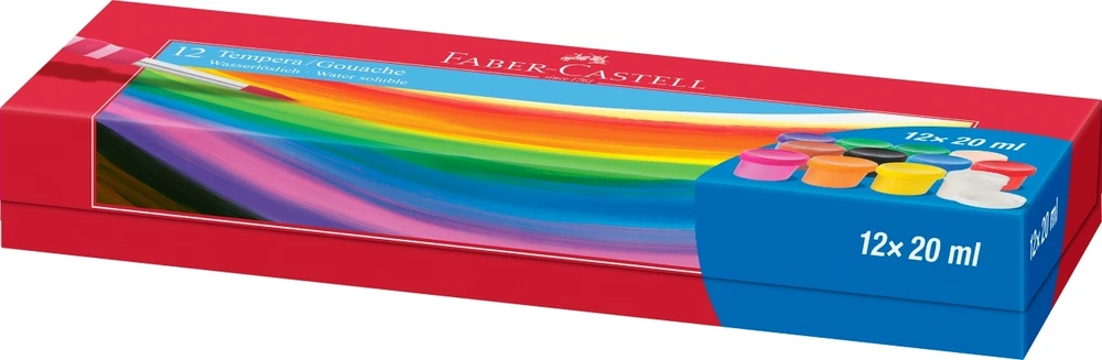 Guašas Faber-Castell, 20ml, 12 spalvų