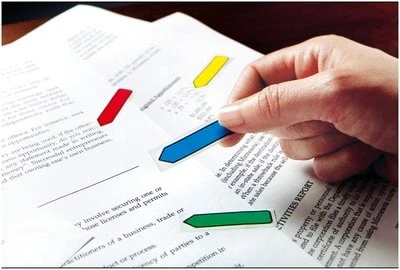 Lipnūs žymekliai Post-it Strėlytės, keičiami, 4 spalvos