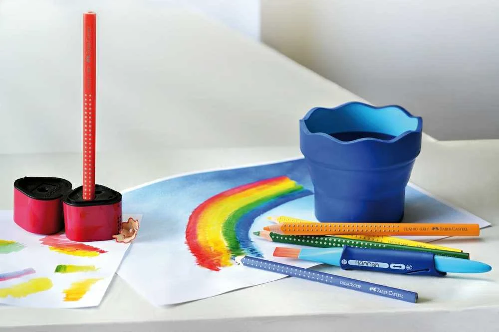 Indelis teptukams skalauti Faber-Castell Click and Go, mėlynos spalvos