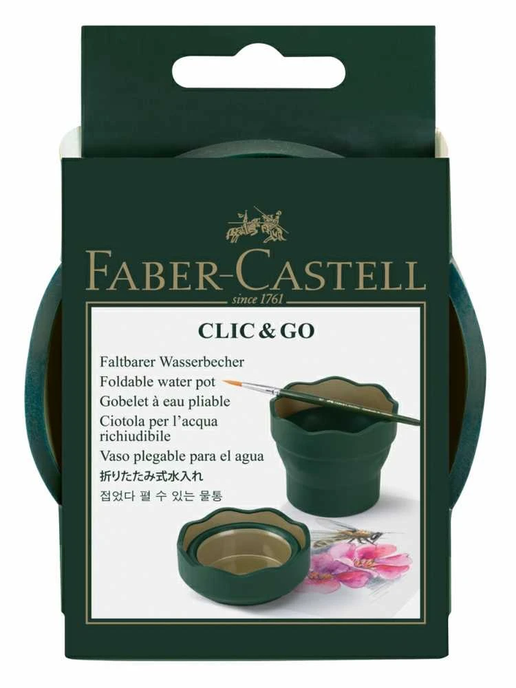 Indelis teptukams skalauti Faber-Castell Click and Go Art Graphic, tamsiai žalios spalvos
