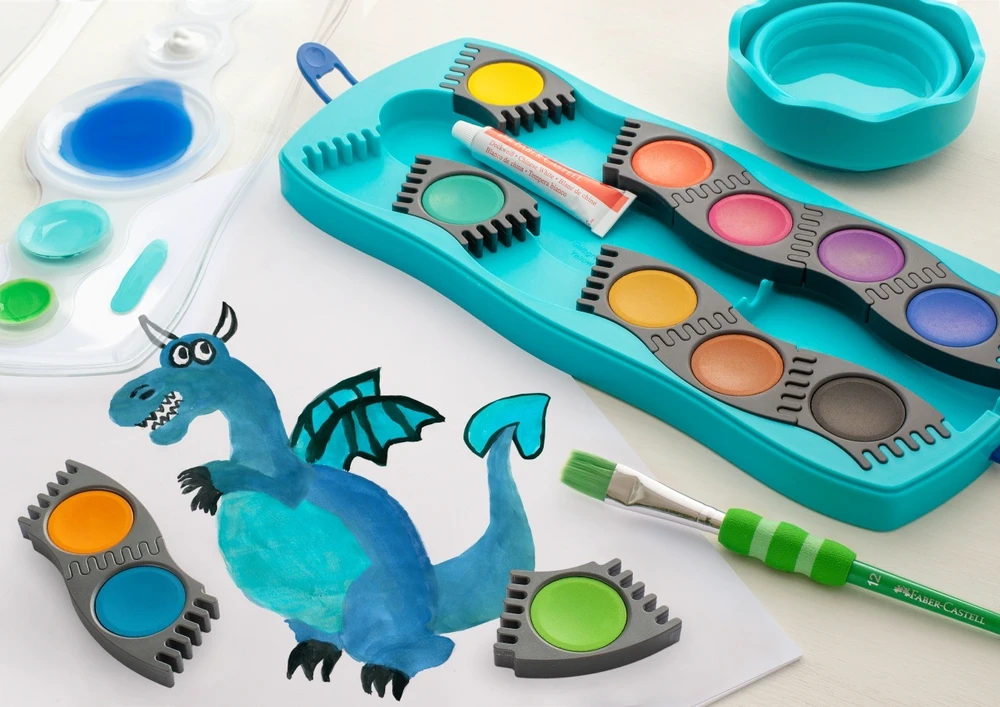 Indelis vandeniui Faber-Castell Clic&Go, turkio spalvos