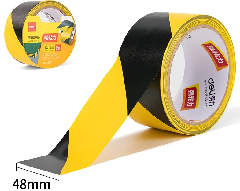 Įspėjamoji juosta DELI 48mmx18m geltona/juoda
