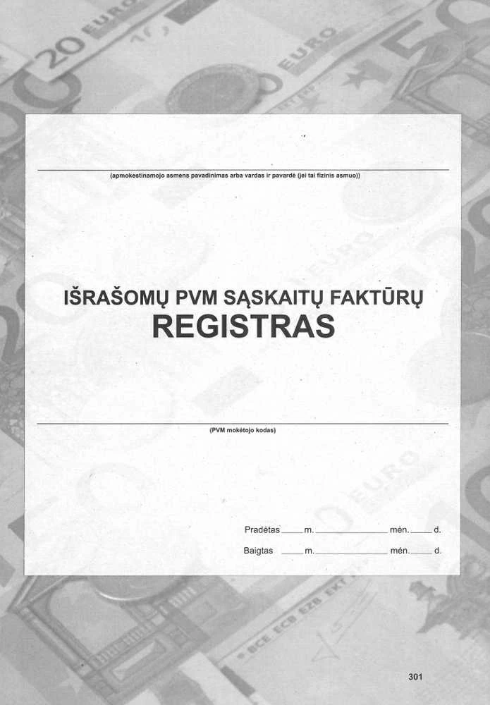 Išrašomų PVM sąskaitų faktūrų registras, A4 (48) 0720-061