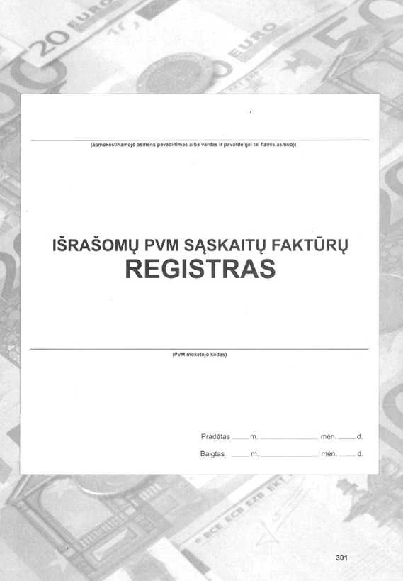 Išrašomų PVM sąskaitų faktūrų registras, A4 (48) 0720-061