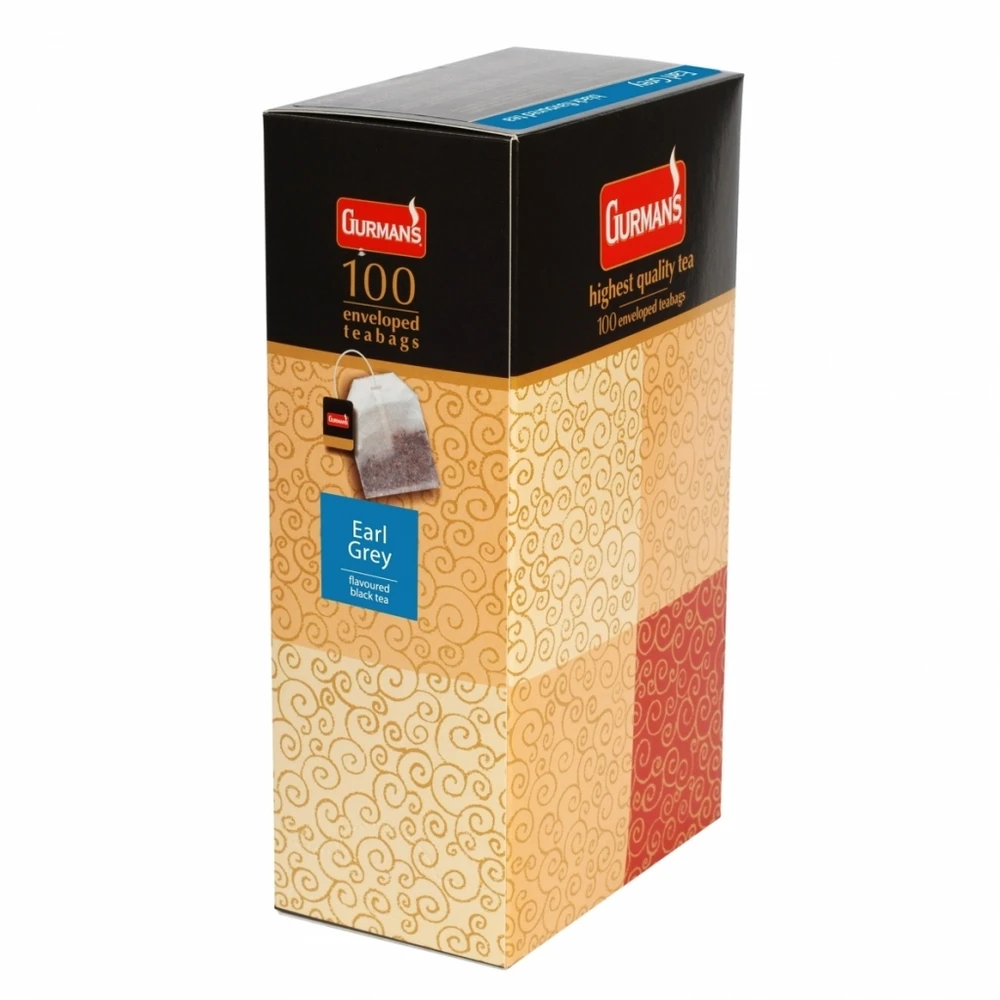 GURMAN'S Juodoji aromatinė "EARL Pilkas" arbata vokeliuose, 100 vnt po 2g
