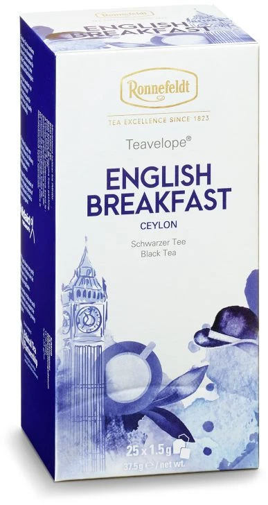 Juodoji arbata Ronnefeldt English Breakfast, su vokeliu, 25 pakeliai