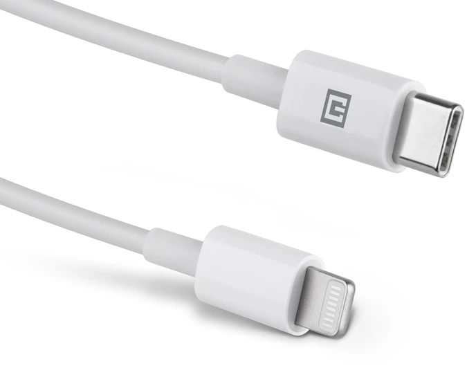 Kabelis REAL-EL MFI PD USB tipas C – Lightning TPE baltas 1m, TPE