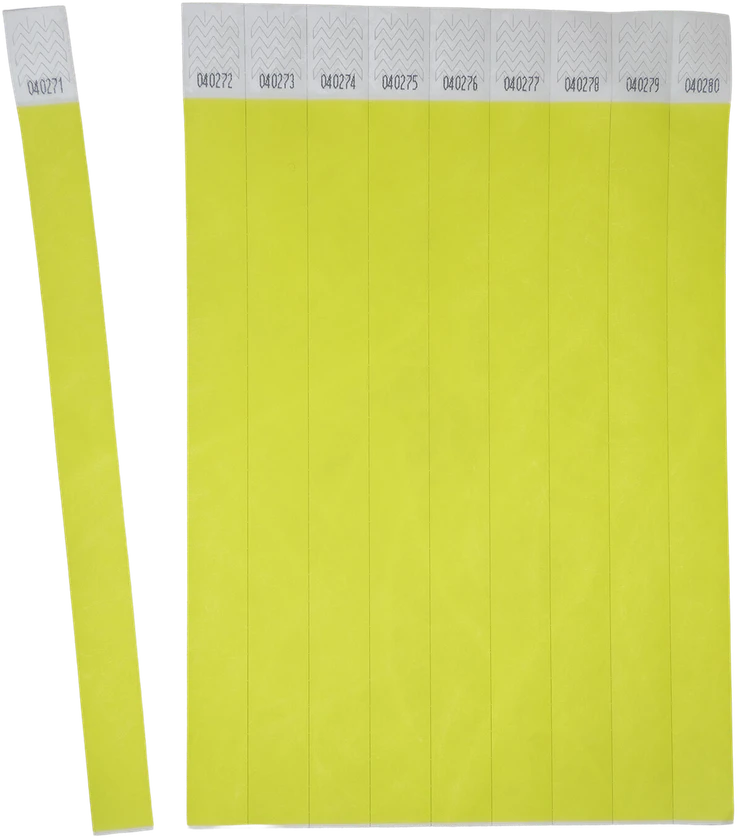 Avery Zweckform Kontrolinė renginių apyrankė Tyvek neoninės geltonos spalvos 265x19mm