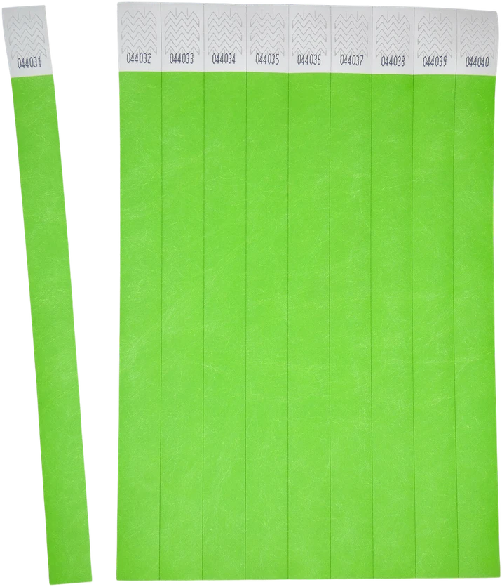 Avery Zweckform Kontrolinė renginių apyrankė Tyvek neoninės žalios spalvos 265x19mm