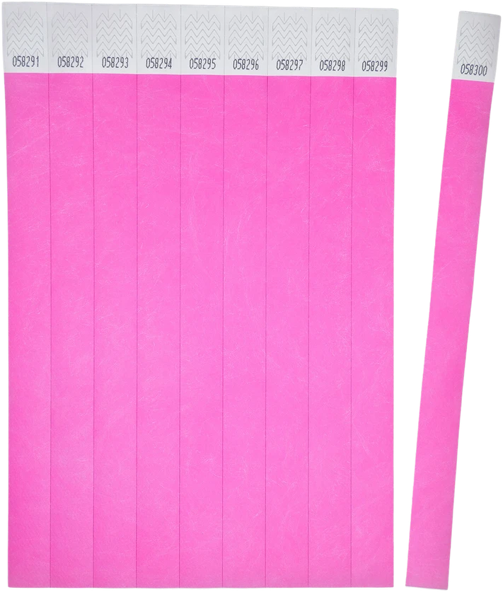 Avery Zweckform Kontrolinė renginių apyrankė Tyvek neoninės rožinės spalvos 265x19mm