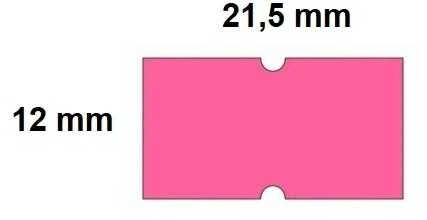 Lipnios etiketės į kainų ženklintuvus, 21,5x12mm, 1000 etik., avietinės sp.