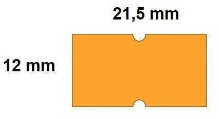 Kainų etiketės 21,5×12, stačiakampės, 1000vnt, oranžinės spalvos
