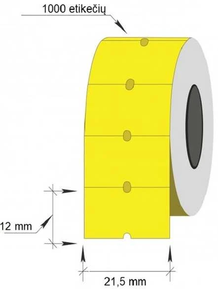 Kainų etiketės 21,5×12, stačiakampės, 1000vnt, geltonos spalvos