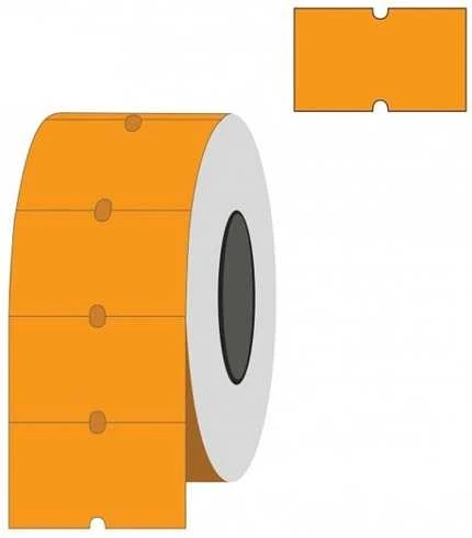 Kainų etiketės 21,5×12, stačiakampės, 1000vnt, oranžinės spalvos
