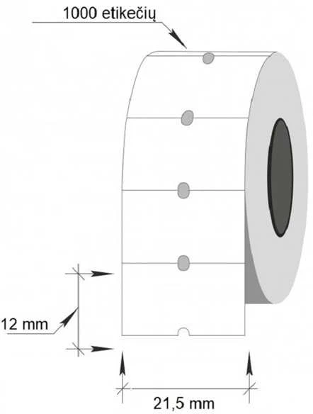 Kainų etiketės 21,5 x 12, stačiakampės, 1000vnt, baltos spalvos