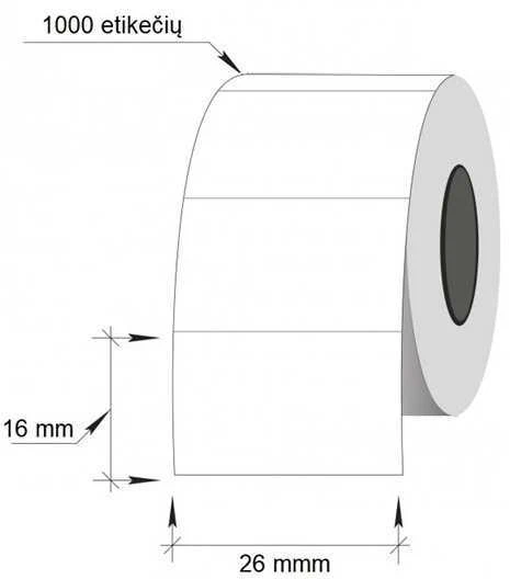 Technoinform Kainų etiketės 26x16mm, stačiakampės, 1000vnt, baltos spalvos