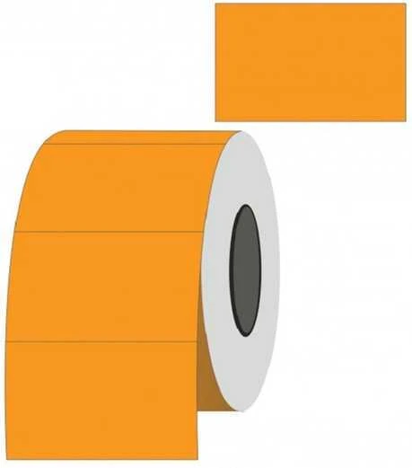 Kainų etiketės 26x16mm, stačiakampės, 1000vnt, oranžinės spalvos