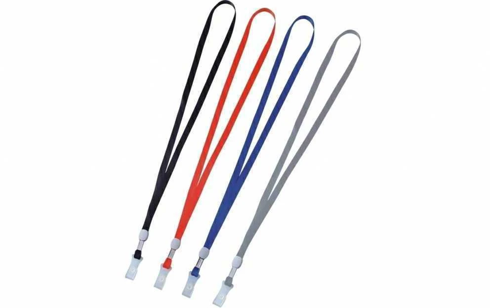 Kaklajuostė vardinei kortelei Deli, su plastikiniu spaustuku, 10x485mm, įvairių spalvų
