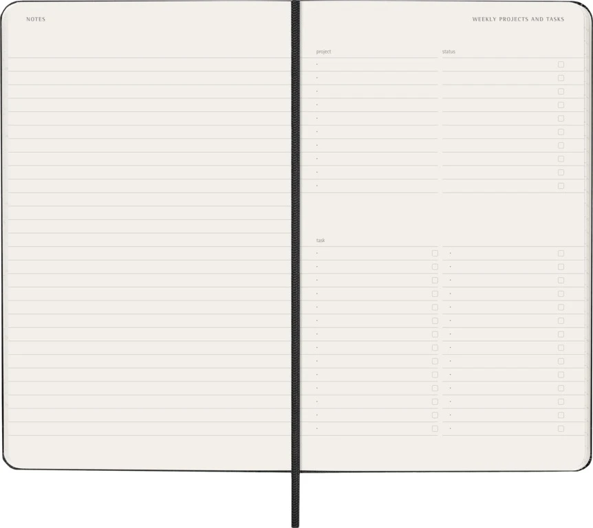 Kalendermärkmik Moleskine PRO 2027 13x21cm, nädal V, kõvad kaaned, must
