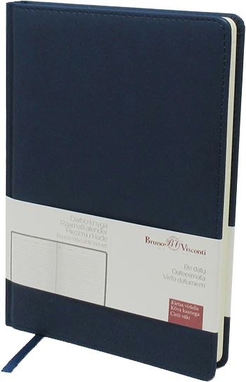 Bruno Visconti Kalendorius - užrašų knygutė BrunoVisconti Megapolis Velvet, A5, mėlynos spalvos