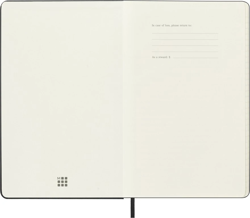 Kalendorius - užrašų knygutė Moleskine 2026/2027, 18 mėn., 13 x 21cm, kietas viršelis, juodos spalvos