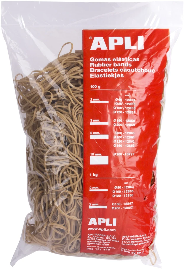 Kanceliarinės gumelės Apli, 80mmx2, 1kg